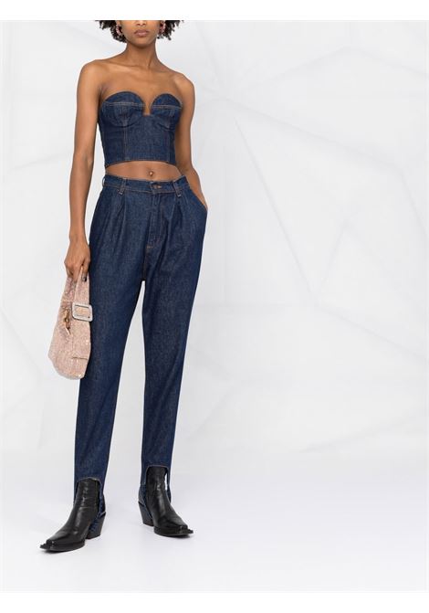 Blue denim cropped top - MAGDA BUTRYM  women MAGDA BUTRYM | 104722NVY